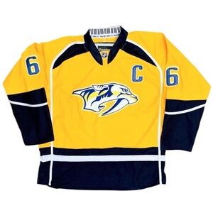 Nashville Predators Shea Weber #6 Reebok NHL Jersey Fight Strap Adult Size (52)